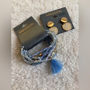 Massini Blue and Gold Jewelry Set